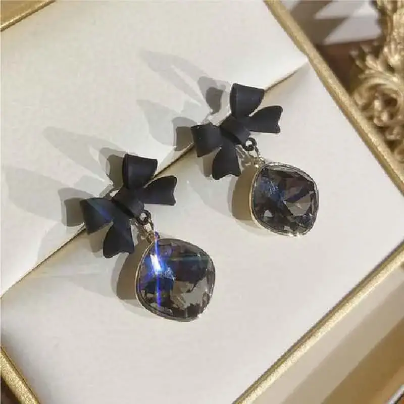 Crystal Bow Knot Stud Earrings for Women - Image 2