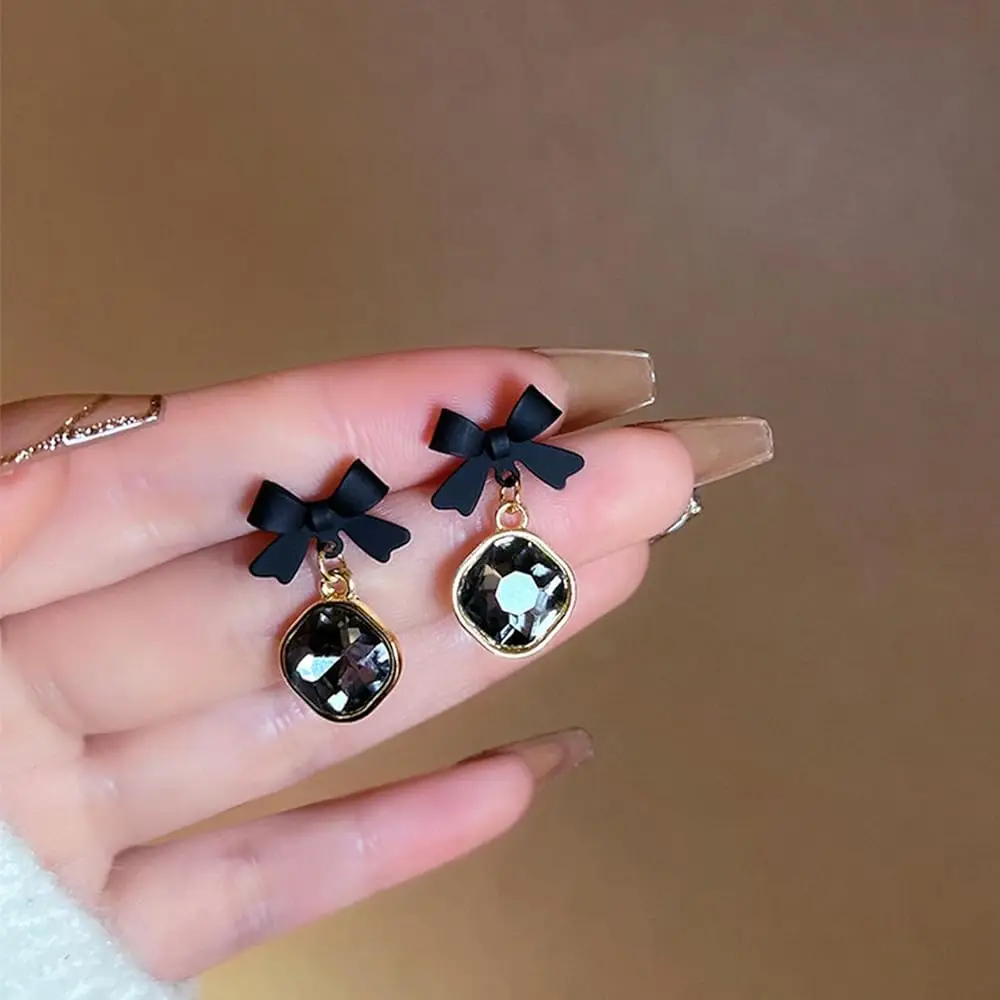 Crystal Bow Knot Stud Earrings for Women