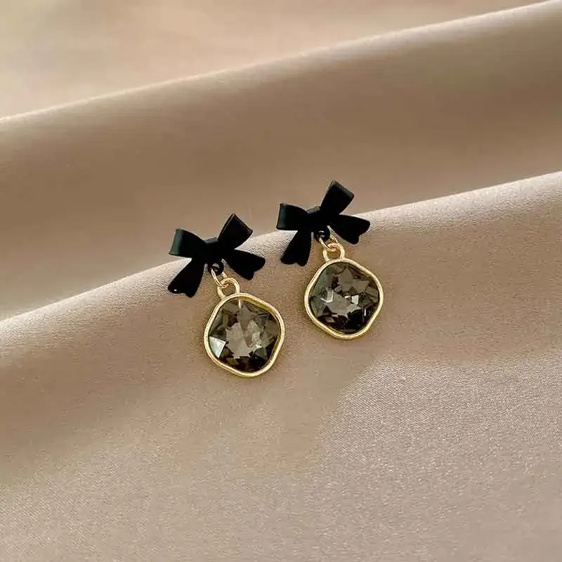 Crystal Bow Knot Stud Earrings for Women - Image 3